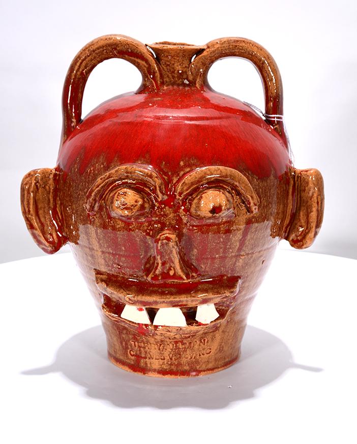 Terry Allman. Chinese Red Glaze Face Jug. (1 of 4)