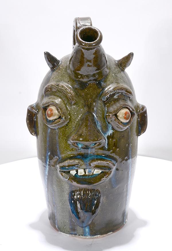 Billy Henson. Monkey Spout Devil Face Jug. (1 of 5)