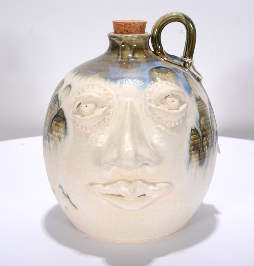 Gaulley River Pottery. White Face Jug. (1 of 4)
