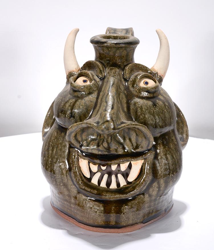 Mark Williams. Devil Face Jug w Lg Nose. (1 of 4)