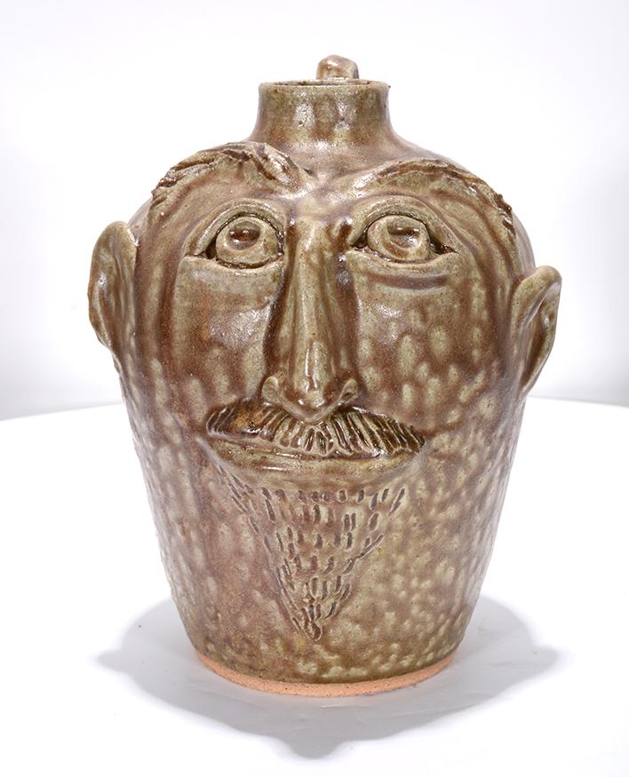 Vicki Miller. Ram Pottery Face Jug. (1 of 3)