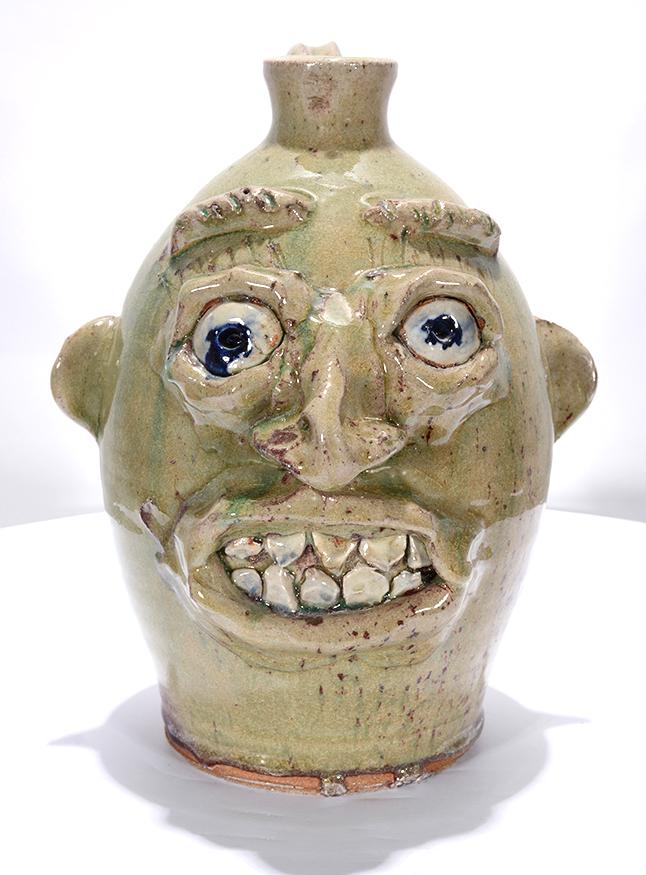 Vanderwal. Light Green Face Jug. (1 of 3)