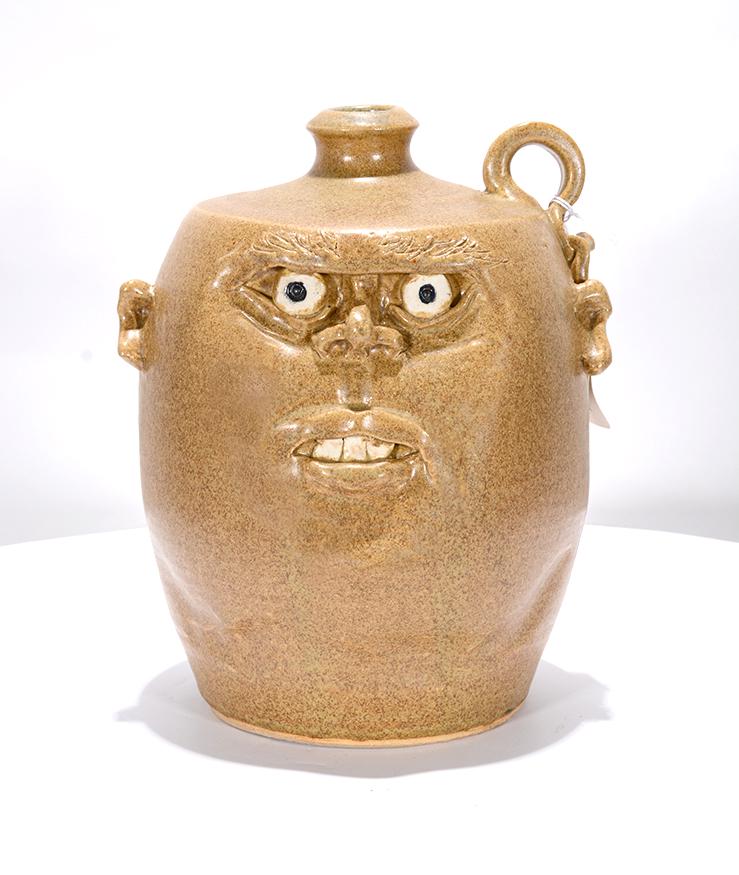 Ted Sampley. Small Features Face Jug. (1 of 3)