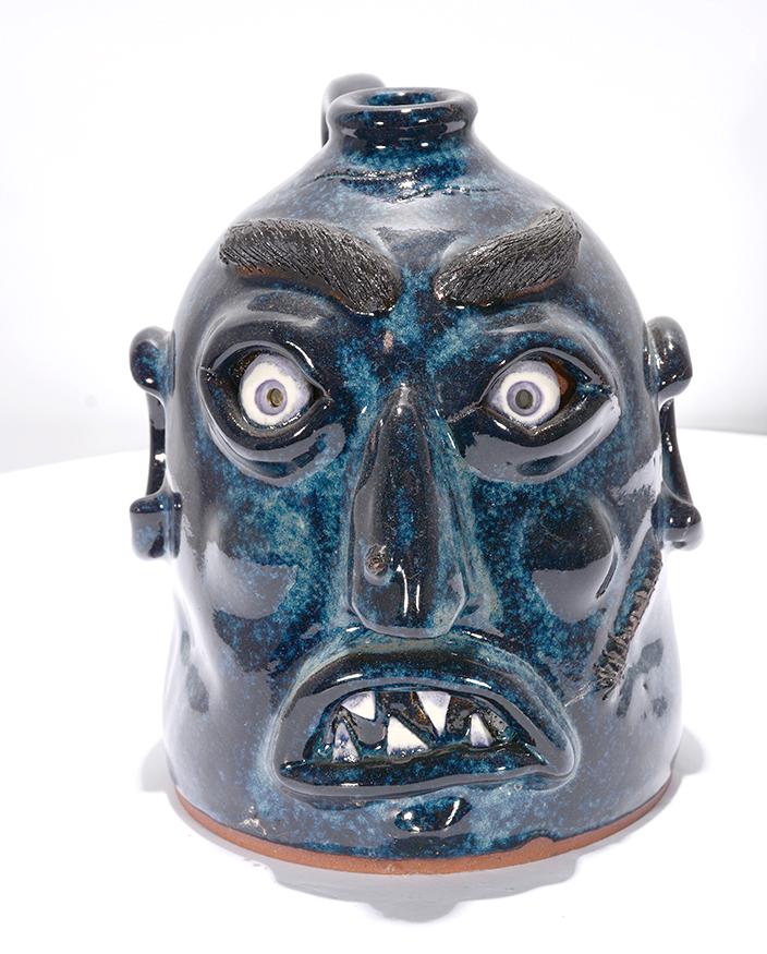 Mike Boswell. Blue Face Jug. (1 of 3)