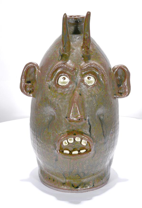 Warren Welch. Tall Devil Face Jug. (1 of 3)