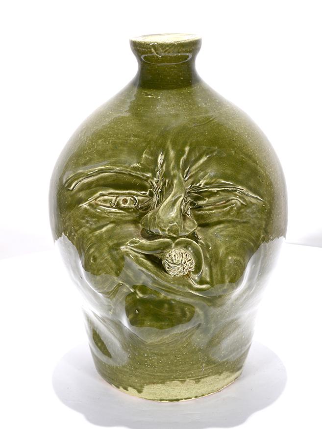 Eric Hewell. Cigar Smoking Face Jug. (1 of 3)