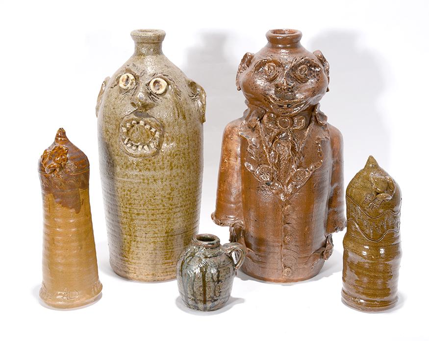 W.T. McLennan. Fig. Jug w Face Jug & Banks. (1 of 3)