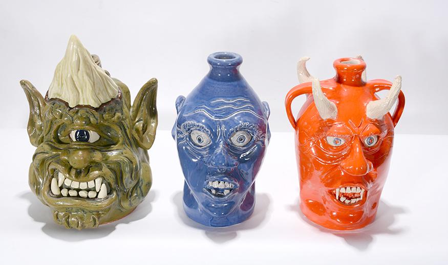 D. Crocker & E. Hewell. 3 Strange Face Jugs. (1 of 3)