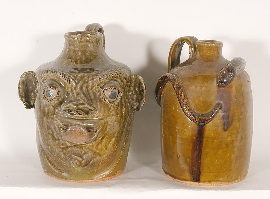 Wilford Dean. Face Jugs With Snakes. (1 of 2)
