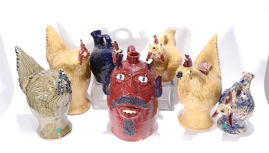 Jerry Brown. Chicken & Face Jugs. (1 of 1)