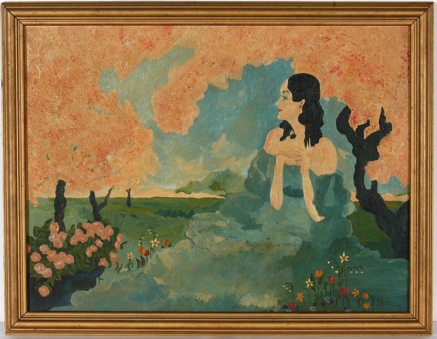 Geo F. Dickens.  Woman With Flowers. (1 of 1)