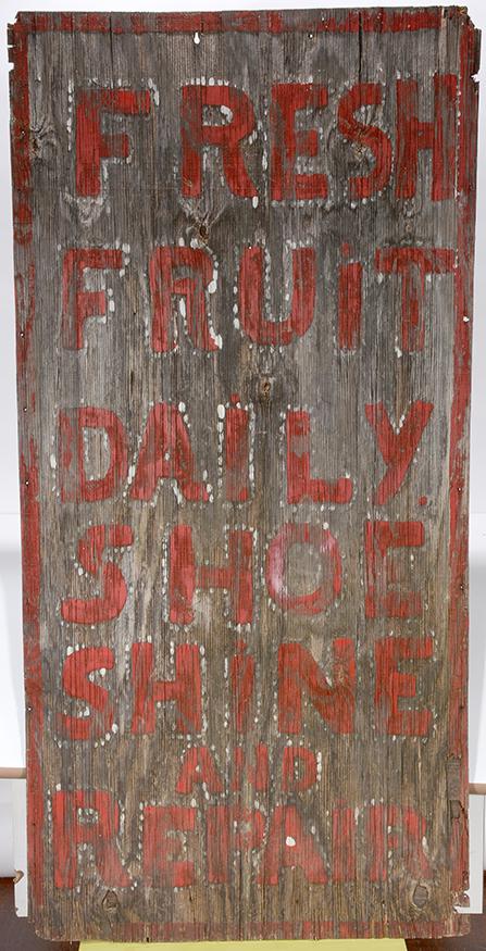 Af Am Trade Sign. Fresh Fruit & Shoe Shine. (1 of 5)
