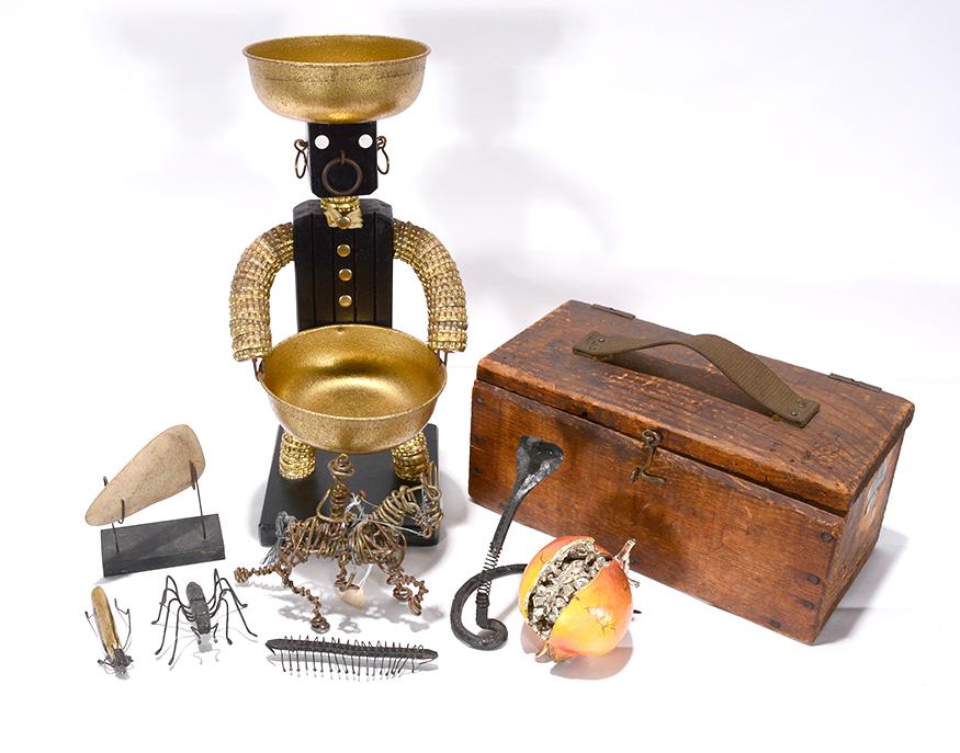 Box Lot Of Odd Art Pieces. (1 of 3)