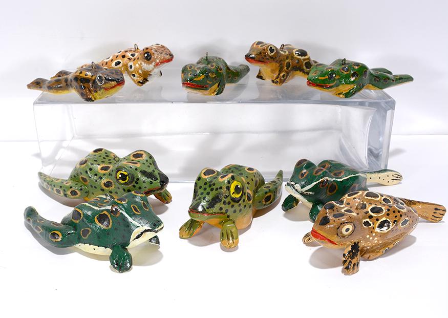 Tom Singleton. 10 Frog Decoys. (1 of 4)