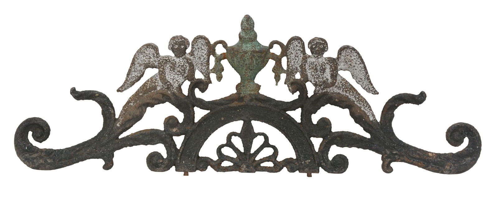 Cast Iron Gate Top. Ornamental Angels. (1 of 5)