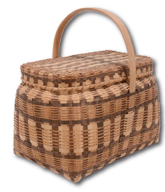Cherokee Basket. Handle Basket With Lid. (1 of 5)