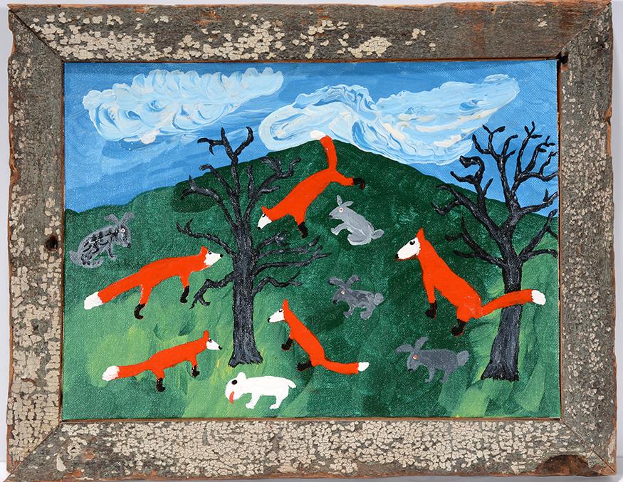 Minnie Adkins. Red Foxes & Bunnies. (1 of 1)