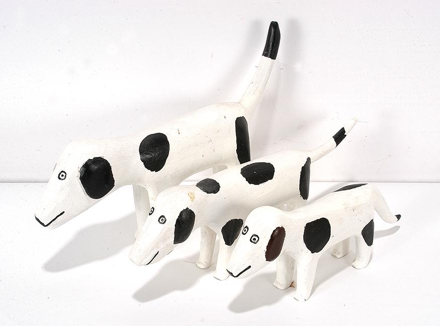 Three Carved Dalmatians. (1 of 1)