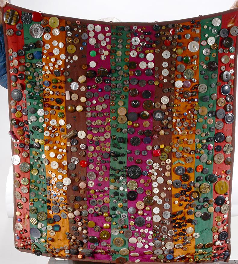 Button Menagerie On Strip Cloth Quilt. (1 of 3)