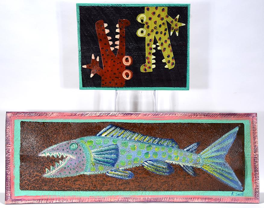 Keith Smith. Two Gators and One Fish. (1 of 2)