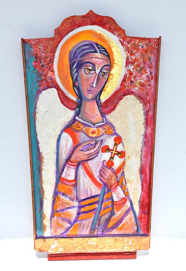 Anonymous Religious. Saint Jude.: Anonymous Religious. Saint Jude. 2003. Mixed media on found board. 15” w x 26”h. Great condition. Est. $200-300. Ship:$45