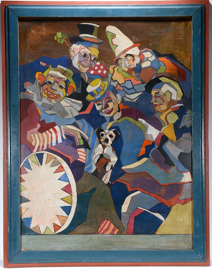 Mid-Century. Circus Clowns With Dogs. (1 of 4)