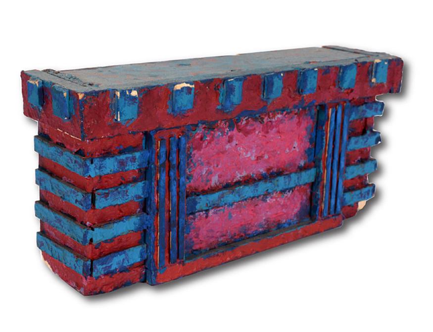 Ralph Humphrey. Empire.: Ralph Humphrey. Empire. 1979. Signed, dated and titled. Acrylic and modeling paste on wood. 4.75 x 10" x 3". Provenance: Willard Gallery, NY. Missing corner and paint chips throughout. Est. $2,000-4,0