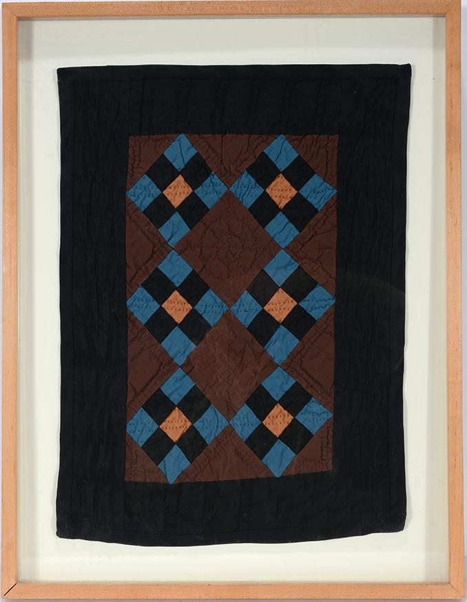 Amish. Framed Blue Diamond Baby Quilt. (1 of 1)