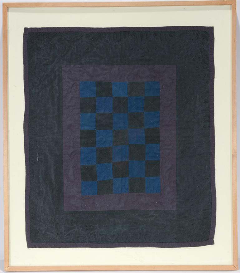 Amish. Framed Checkerboard Doll Quilt. (1 of 1)
