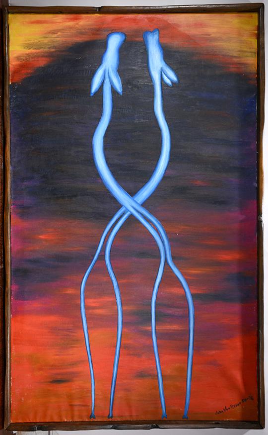 John Van Haver. Two Blue Figures At Sunset. (1 of 3)