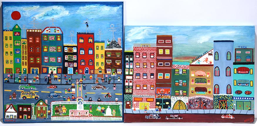 Irving Mendes. Old Church And City Scene. (1 of 3)