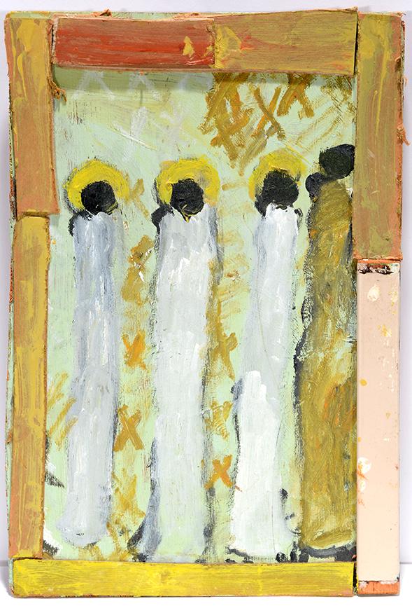 Purvis Young. Small Work With Four Figures. (1 of 1)