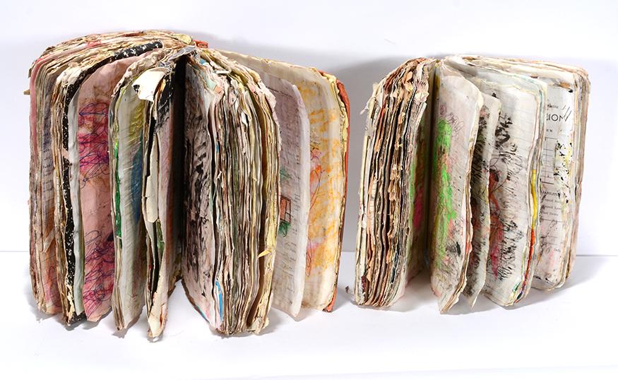 Purvis Young. Pair of Painted Books. (1 of 4)