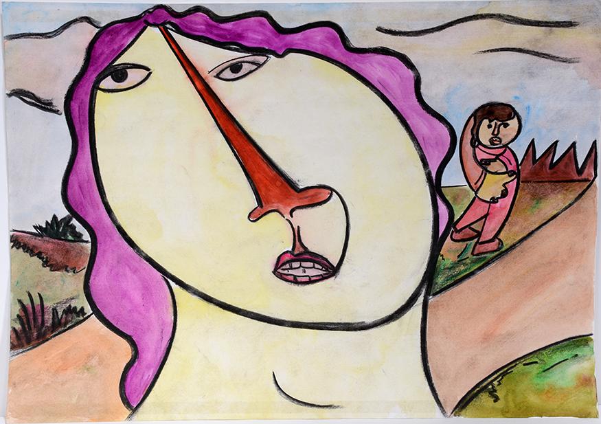 Albert Louden. Woman With Purple Hair. (1 of 2)