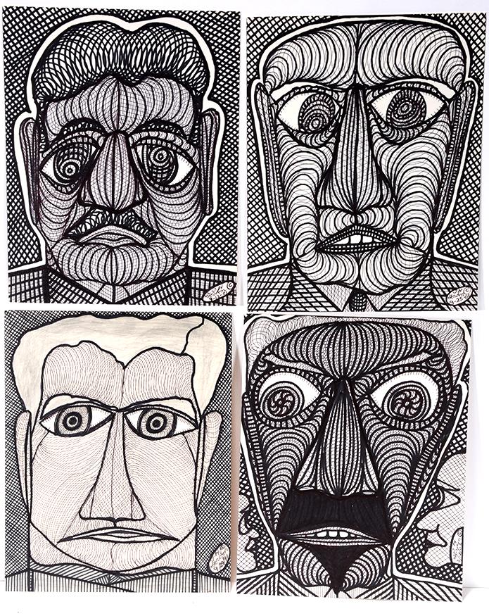 Ted Gordon. Narrow Black & White Faces. (1 of 2)