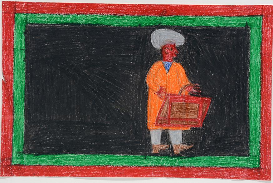 Eddie Arning. Man With Briefcase. (1 of 2)