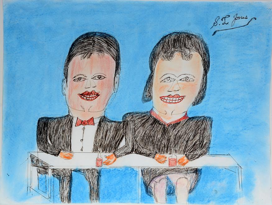 S.L. Jones. Couple At Table. (1 of 2)