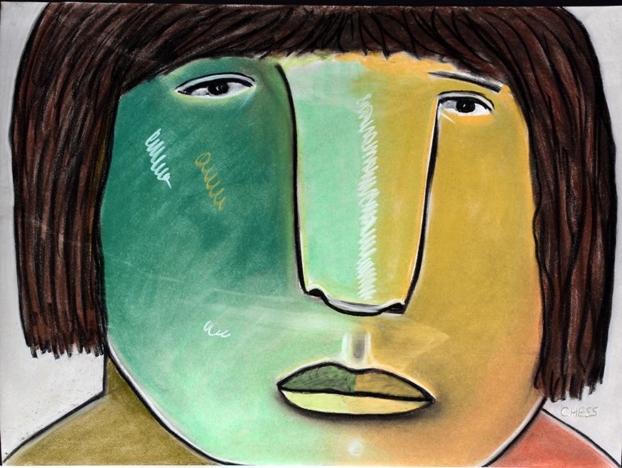 Tim Chess. Portrait With Green Face. (1 of 1)