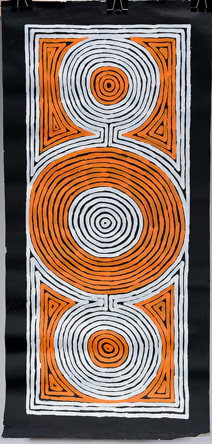 Albury Tjampitjinpa. Orange & White Circles. (1 of 2)