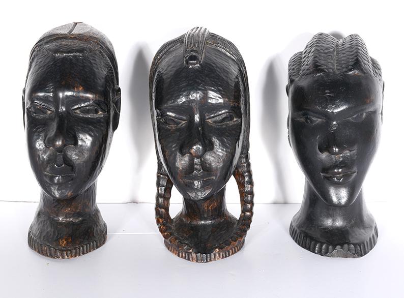 Three African Busts. (1 of 2)