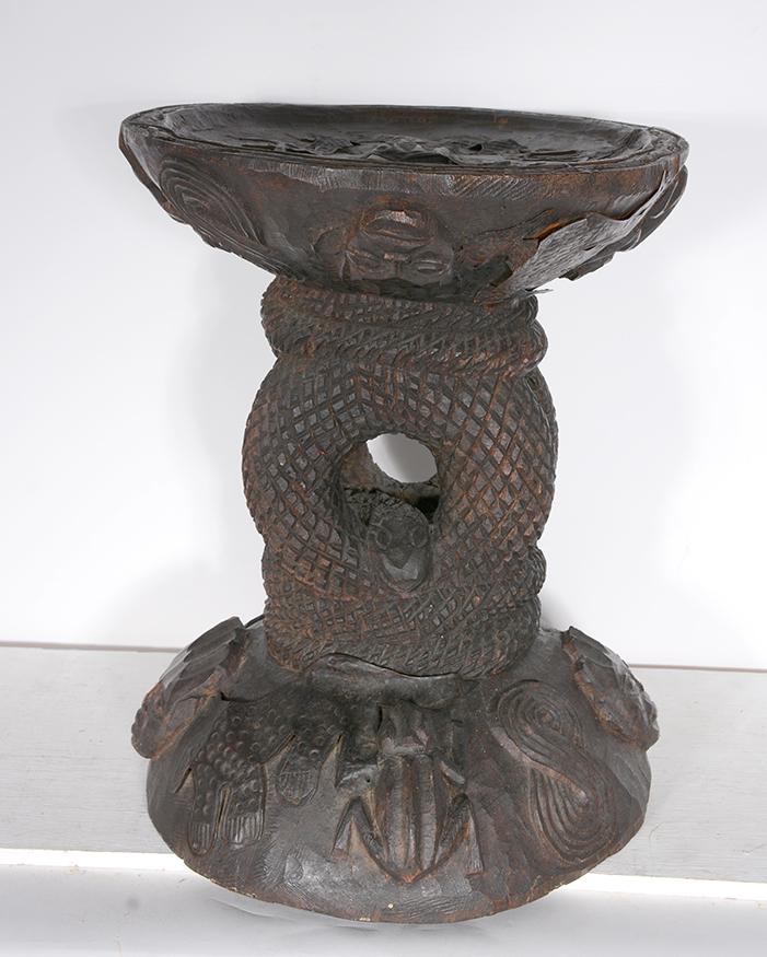 African Carved Ornamental Stool. (1 of 7)