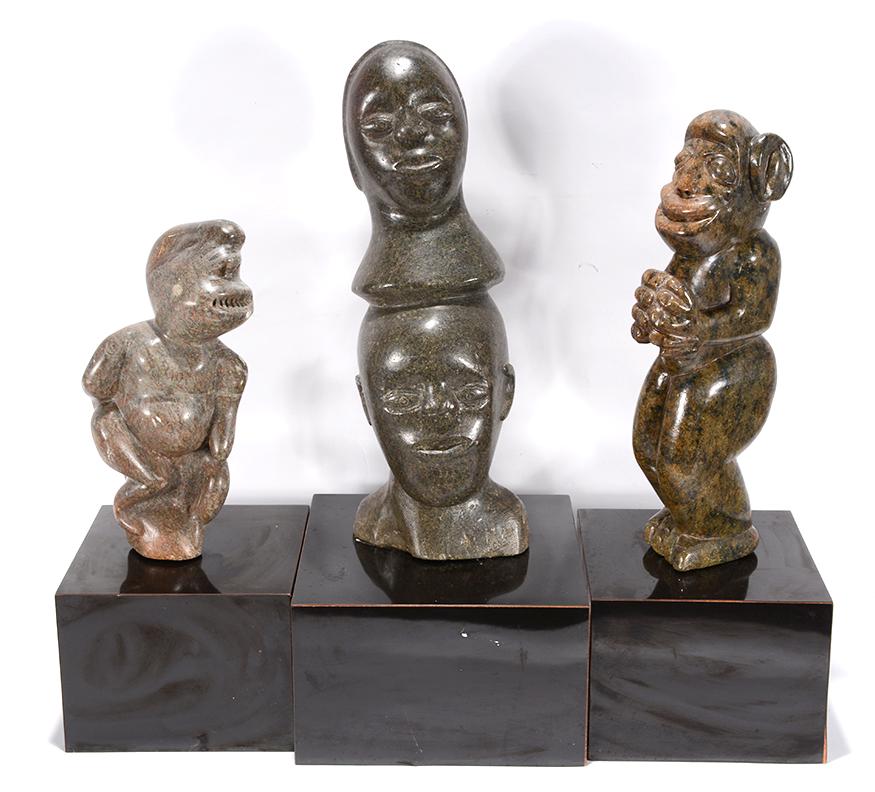 Shona. 3 Carved Stone Works. (1 of 4)