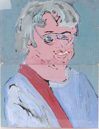 Ike Morgan, Man's portrait: Acrylic on posterboard. Mounted under plexiglass. 22" w x 28" Est. $300-500. Ship: $30