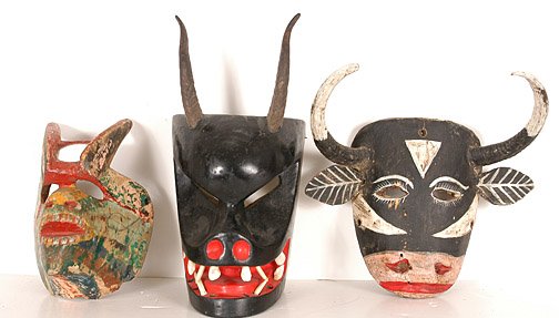 Mexican Masks with Horns.