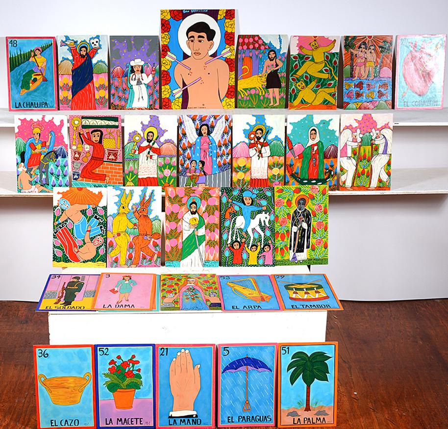 Aureliano, Jesus & Nicolas Lorenzo. 31 Saints & Icons.: Aureliano, Jesus & Nicolas Lorenzo. 31 Works Depicting Saints & Icons. Paint on masonite. All in excellent condition. Largest is 12” x 16”. Smallest is 8” x 12”. Est. $500-800.