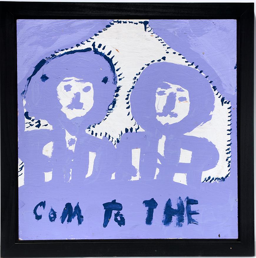 Mary T. Smith. Com To The.: Mary T. Smith. Com To The. c. 1980’s. Signed on verso, titled bottom front. Paint on heavy board. Excellent condition. 27.5” w x 27.5” h with frame. Est. $600-900. Ship: $65