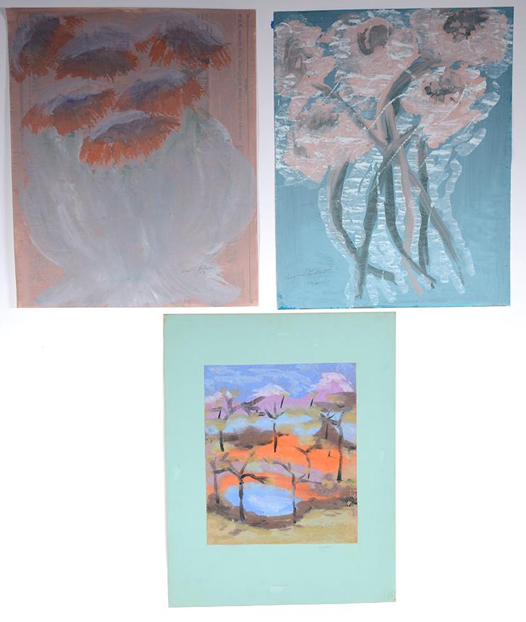 Sybil Gibson. 3 Paintings Of Plants & Flowers. (1 of 2)