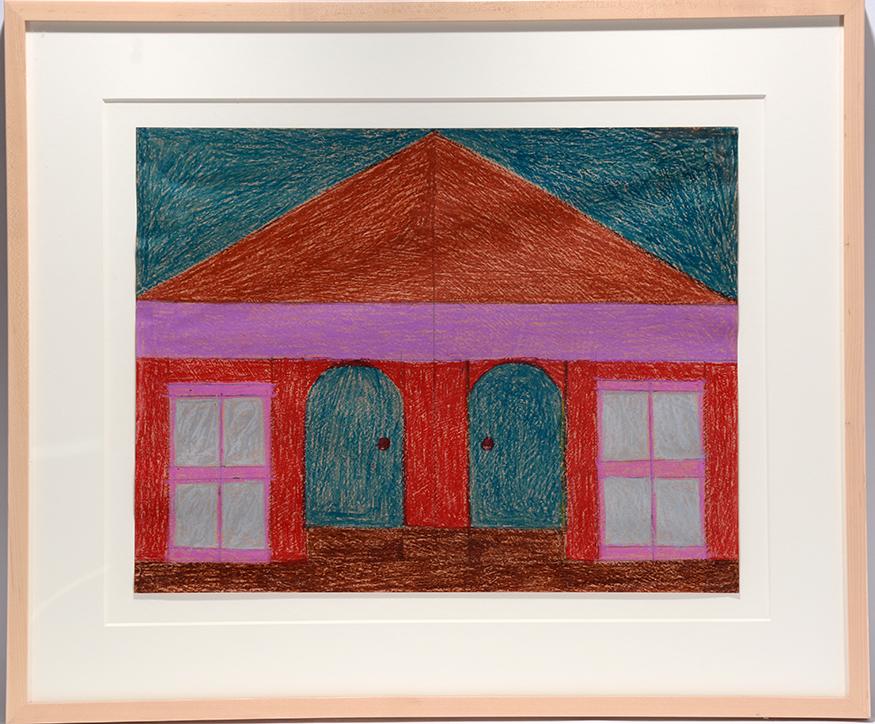 Eddie Arning. House With 2 Blue Doors. (1 of 2)