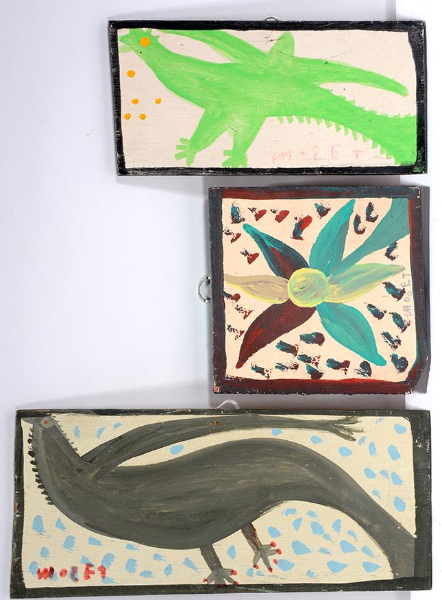 Mose Tolliver. 3 Mini Paintings. (1 of 1)
