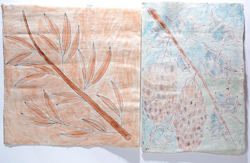 Lee Godie. Grapes & Brown Leaves. (1 of 1)